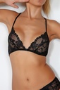 Miorre Push-Up Padded Lace Bra Set  - BLACK
