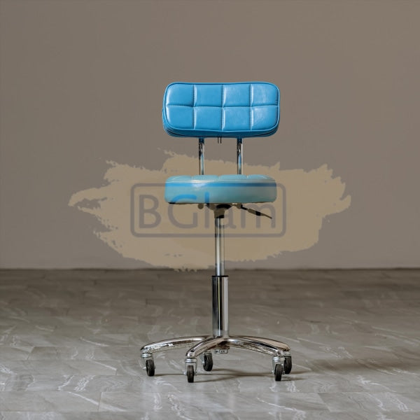 Beauty Salon Hydraulic Swivel Stool with Backrest M-511-512 Blue