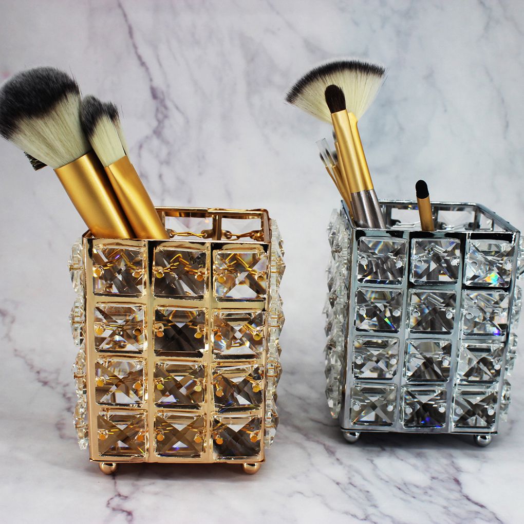 Crystal Brush Holder Square
