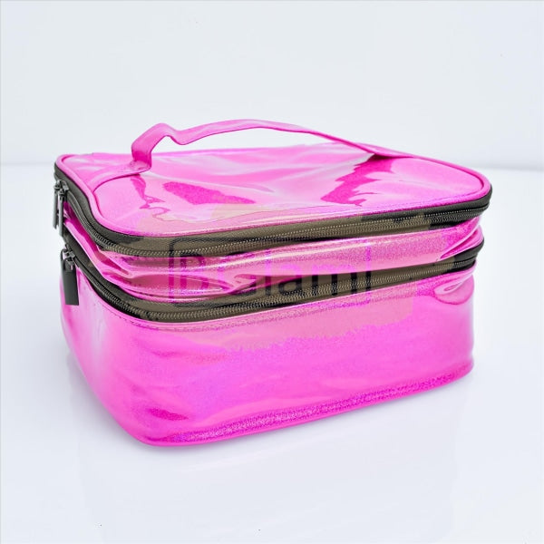 Double Decker Nail Polish Travel Case Organizer M-39 - Fuchsia (30 Slots)