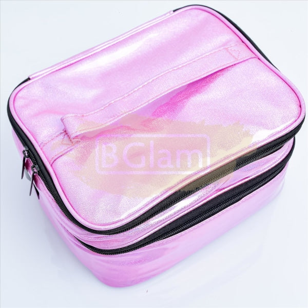 Double Decker Nail Polish Travel Case Organizer M-39 - Pink (30 Slots)