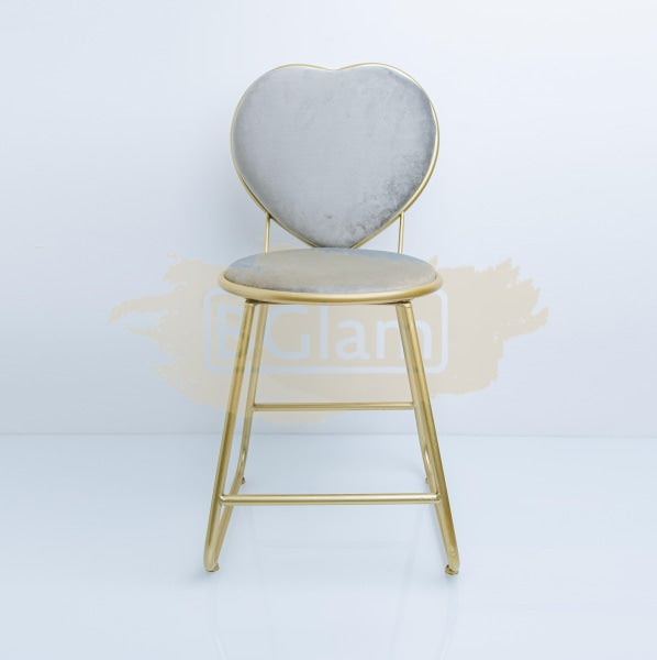 Heart-Shaped Chair with footrest - Grey