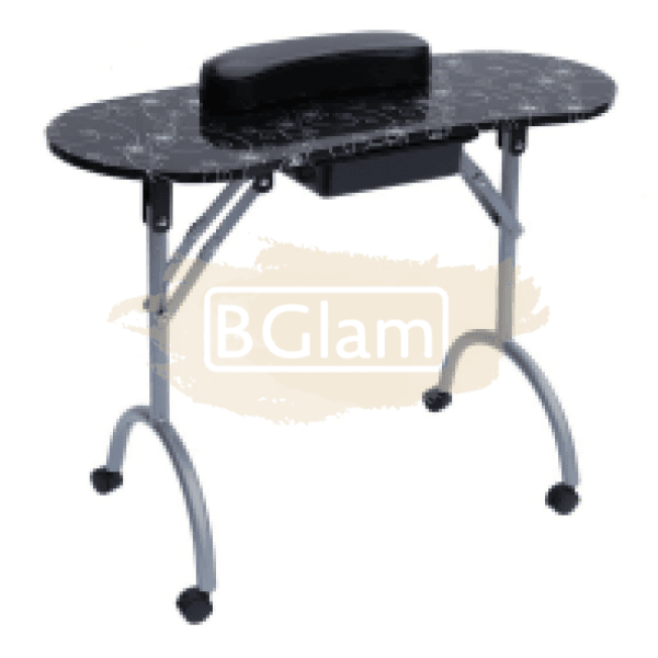 Foldable Manicure Station - Black Flower Design with Carry Bag MT-017F