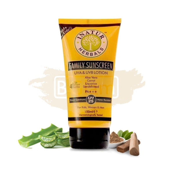 Inatur Family Sunscreen SPF 25- Broad Spectrum & Water Resistant