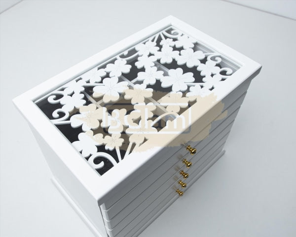 Jewelry Organizer with 5 Drawers - White