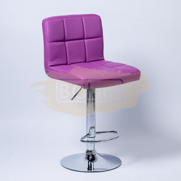 Modern Adjustable Height Barstool with footrest - Purple
