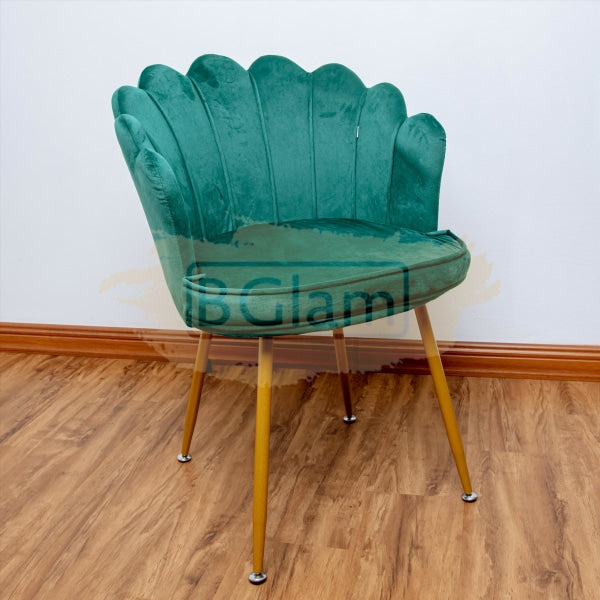 Modern Classic Luxury Comfortable Shell Velvet Accent Chair - Green