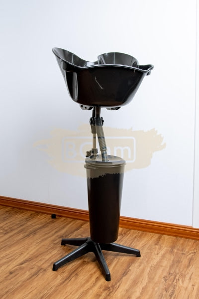 Portable Height Adjustable Deep Shampoo Bowl with bucket - Black