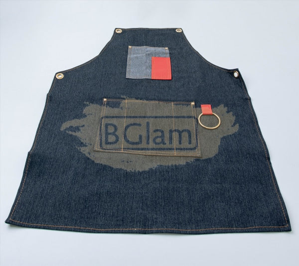 Salon/Barber Denim Apron with brown straps M-155