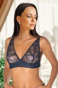 Soutien-gorge en dentelle sans armature Miorre - BLEU MARINE