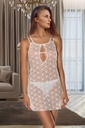 Chemise de nuit en dentelle à bretelles croisées Miorre - ECRU