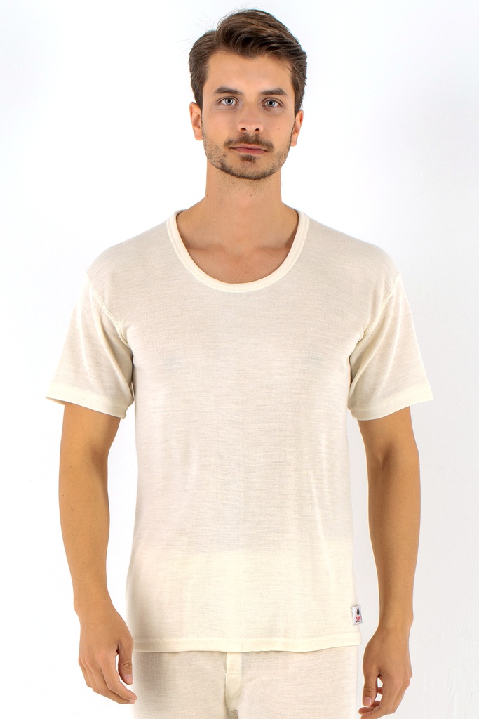 Safyun T-shirt en laine à manches courtes - CRÈME