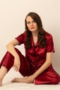 Ensemble de pyjama en satin pour femme Miorre - ROUGE FLAMME