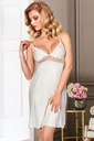 Chemise de nuit en coton doux avec dentelle Miorre sous la poitrine - CRÈME