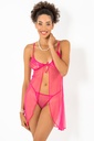 Phevos Open Front 2 Nightgown Set  - PINK