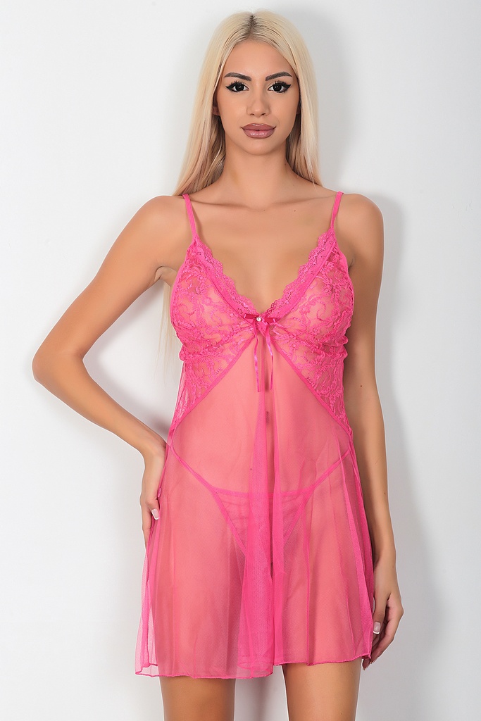 Ensemble de 2 chemises de nuit avec détails en dentelle Phevos - ROSE