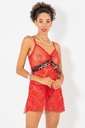 Ensemble de chemise de nuit à imprimé léopard Miorre - ROUGE