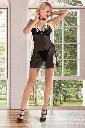 Ensemble de chemise de nuit Miorre avec détails en guipure - NOIR