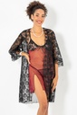 Phevos 3-piece Nightgown and Dressing Gown  - BURGUNDY