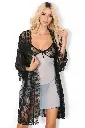 Chemise de nuit et peignoir Phevos 3 pièces - BLEU