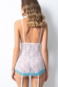 Nuisette fantaisie en dentelle avec porte-jarretelles Miorre - BLANC
