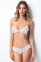 Ensemble soutien-gorge fantaisie en dentelle Miorre - BLANC