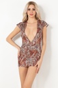 Miorre Low-Cut Mini Dress  - LEOPARD