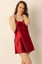 Chemise de nuit mini en satin à fines bretelles Miorre ROUGE FLAMME