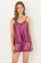 Miorre Slim Strap Guipure Satin Shorts Set - DAMSON