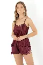 Ensemble short en satin guipure à fines bretelles Miorre - PLATO