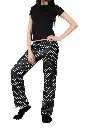Miorre Polka Dot Satin Pajama Bottoms - BLACK WHITE