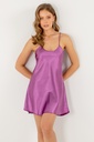 Mini-chemise de nuit en satin à fines bretelles Miorre - ORCHIDÉE