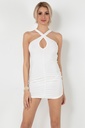 Robe courte croisée dans le dos Miorre - BLANC