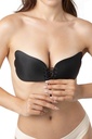 Soutien-gorge adhésif sans armatures à ouverture frontale Miorre sans bretelles et décolleté bas - NOIR