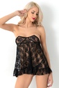 Chemise de nuit fantaisie en dentelle Miorre - NOIR