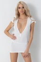 Robe mini décolletée à encolure dégagée - BLANC