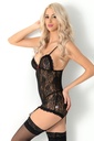 Miorre Plus Size Lace Babydoll  - BLACK