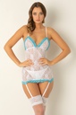 Miorre Plus Size Lace Babydoll  - WHITE
