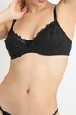 Miorre Push-Up Filled Polka Dot Nightgown Set  - BLACK