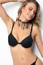 Miorre Push-Up Padded Front Opening Bra  - BLACK