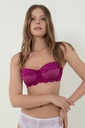 Soutien-gorge push-up rembourré sans bretelles Miorre avec détails en dentelle - CHERRY ROT