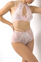 Miorre Push-Up Padded Lace Detailed Strapless Bra Set  - PINK