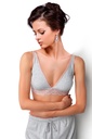 Ensemble de soutien-gorge porte-jarretelles rembourré push-up Miorre en dentelle, 5 pièces - GRIS MELANGÉ