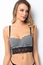 Ensemble soutien-gorge push-up rembourré à pois Miorre RAYÉ - NOIR