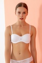 Soutien-gorge push-up rembourré sans bretelles Miorre - BLANC