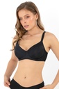 Miorre Underwire Tulle Detailed Minimizer Contouring Bra  - BLACK
