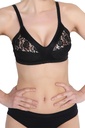 Miorre Unfilled Hollow Lace Strap Bra Set  - BLACK