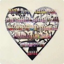 6-Tier Heart Shaped Wall-Mounted Nail Polish Display Rack 95cm - Black (rack only)