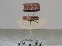 Beauty Salon Hydraulic Swivel Stool with Backrest M-511-512 Brown