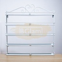 5-Tier Wall-Mounted Nail Polish Display Rack with Heart Top - White (rack only)